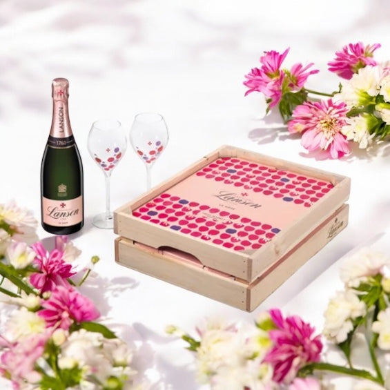 The Lanson Rose Fruit Market Crate w/flutes