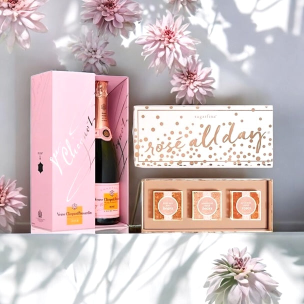 Rose All Day Sugarfina 3pc Candy Box w/Veuve Clicquot Rose