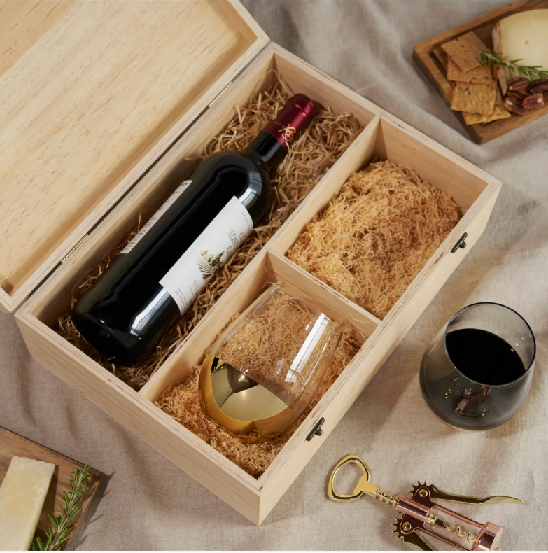 Wine Crate w/Stemless Glasses