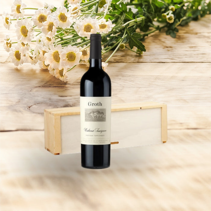 Groth Cabernet Sauvignon in our wood crate. Ships nationwide from NY.