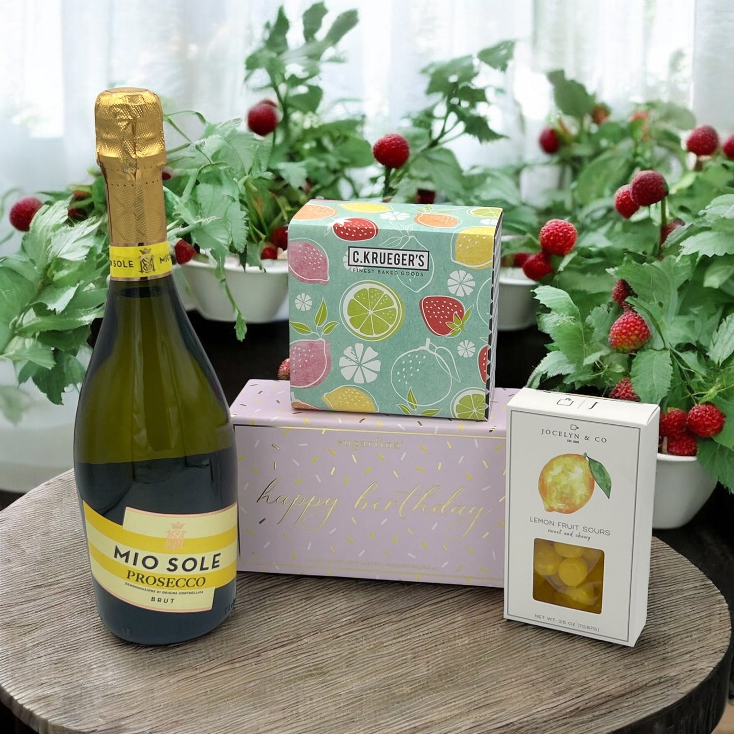 Mio-Sole Prosecco w/Cookies & Birthday Candies