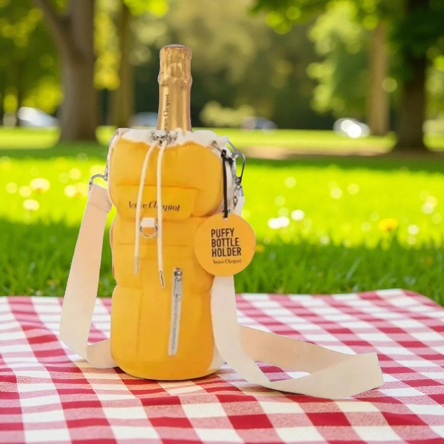 Champagne Brut Yellow Label Puffy Bottle Holder -