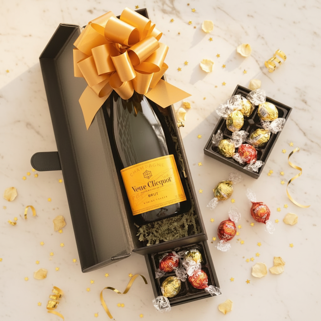 Veuve Clicquot Leather Box w/Chocolates