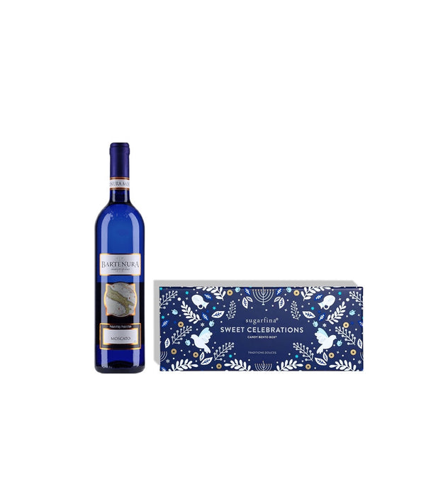 Bartenura Moscato w/Sugarfina Candy Hanukkah Box