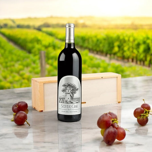 Silver Oak Cabernet Sauvignon in wood crate