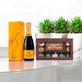 Gift box contains Veuve Clicquot Champagne and 10pc artisan happy birthday truffles