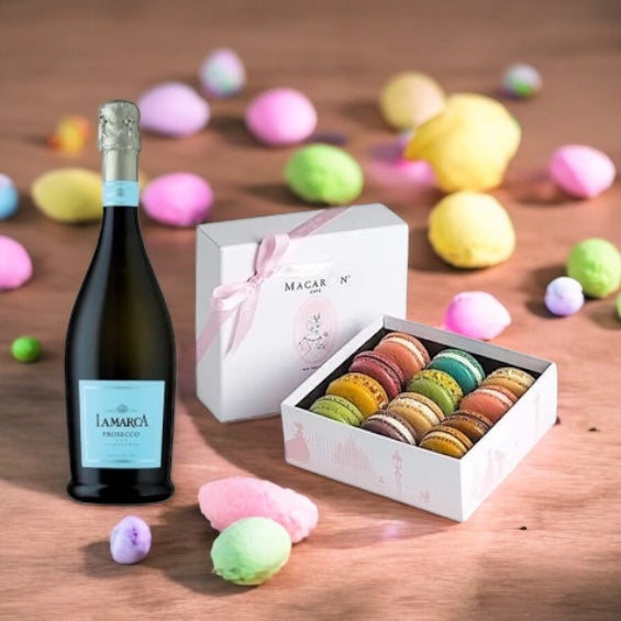 LaMarca Prosecco with 12pc pastel macarons