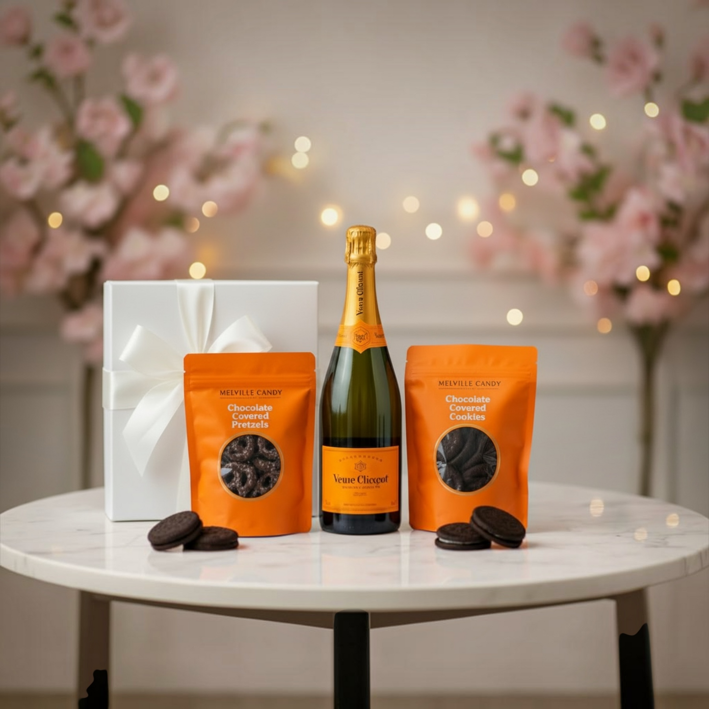Veuve Clicquot w/Chocolate Pretzels & Cookies