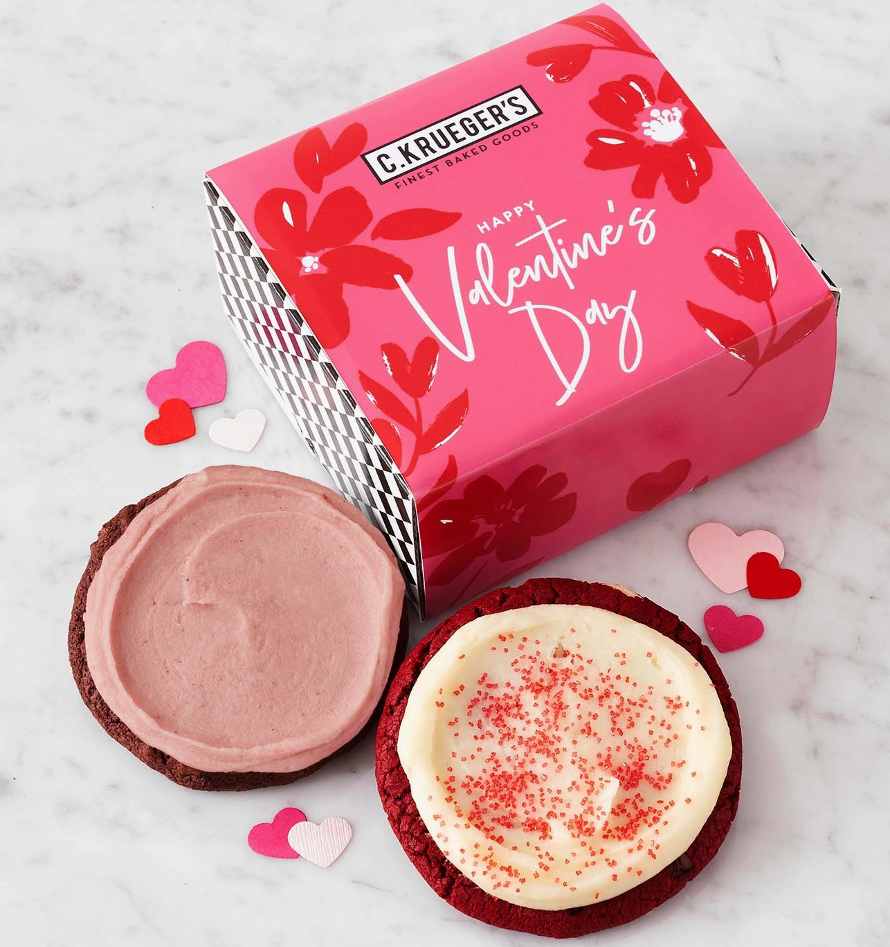 Floral Hearts Duo Iced Cookies