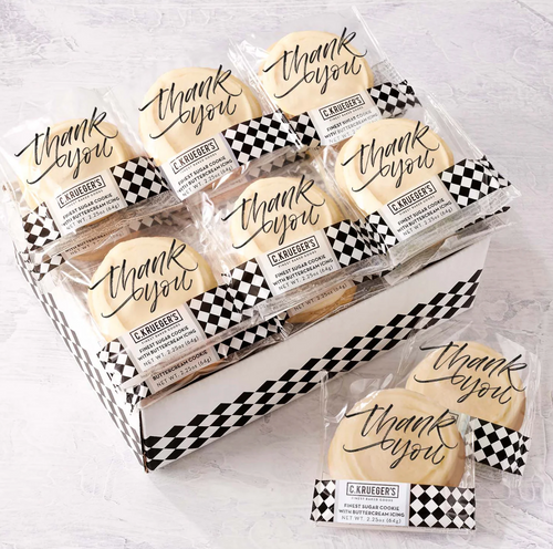 Box of thank you cookies.