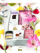 Gourmet snack gift box filled with cookies, popcorn, artisan chocolates, cheese, crackers, jam and bath bomb.