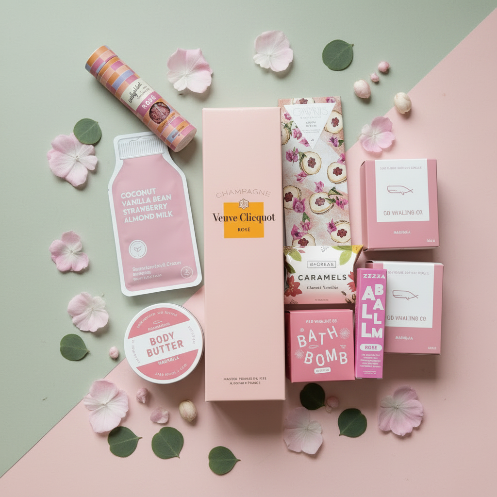 The Pampered Petal Gift Box - Pink & Green