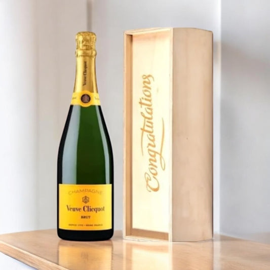 Veuve Clicquot Brut 750ml inside&nbsp;this Congratulations gift crate