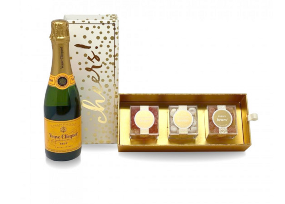 Half Size Veuve Clicquot w/Sugarfina Cheers Candy Box