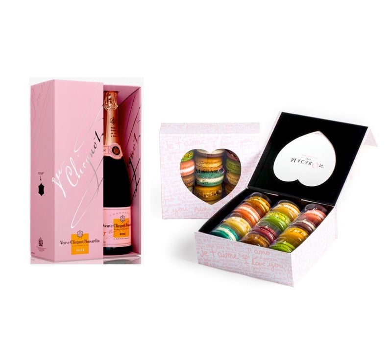 Veuve Clicquot Rose w/Love Macaron 12pc Box